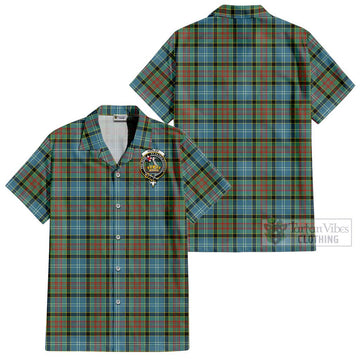 Paisley Tartan Cotton Hawaiian Shirt with Family Crest