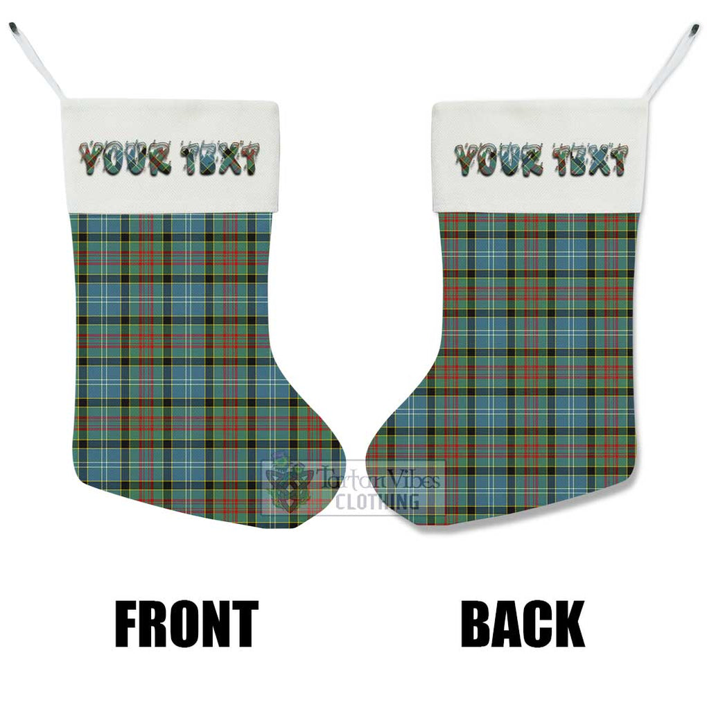 Tartan Vibes Clothing Paisley Tartan Christmas Stocking with Personalized Text