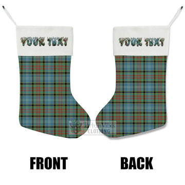 Paisley Tartan Christmas Stocking with Personalized Text