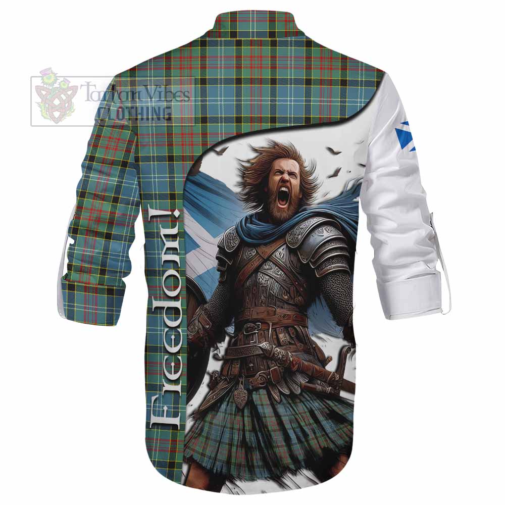 Tartan Vibes Clothing Paisley Crest Tartan Ghillie Kilt Shirt Inspired by the Freedom of Scottish Warrior