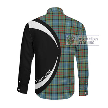 Paisley Tartan Long Sleeve Button Up with Family Crest Circle Style