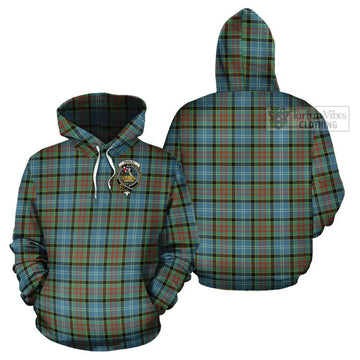 Paisley Tartan Cotton Hoodie with Family Crest