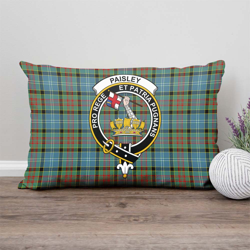 Paisley Tartan Pillow Cover with Family Crest Rectangle Pillow Cover - Tartanvibesclothing