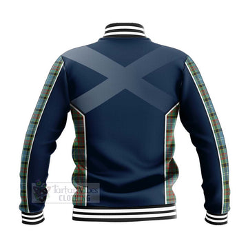 Paisley Tartan Baseball Jacket with Family Crest and Scottish Thistle Vibes Sport Style