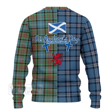 Paisley Tartan Knitted Sweater Happy St. Andrew's Day Half Tartan Style