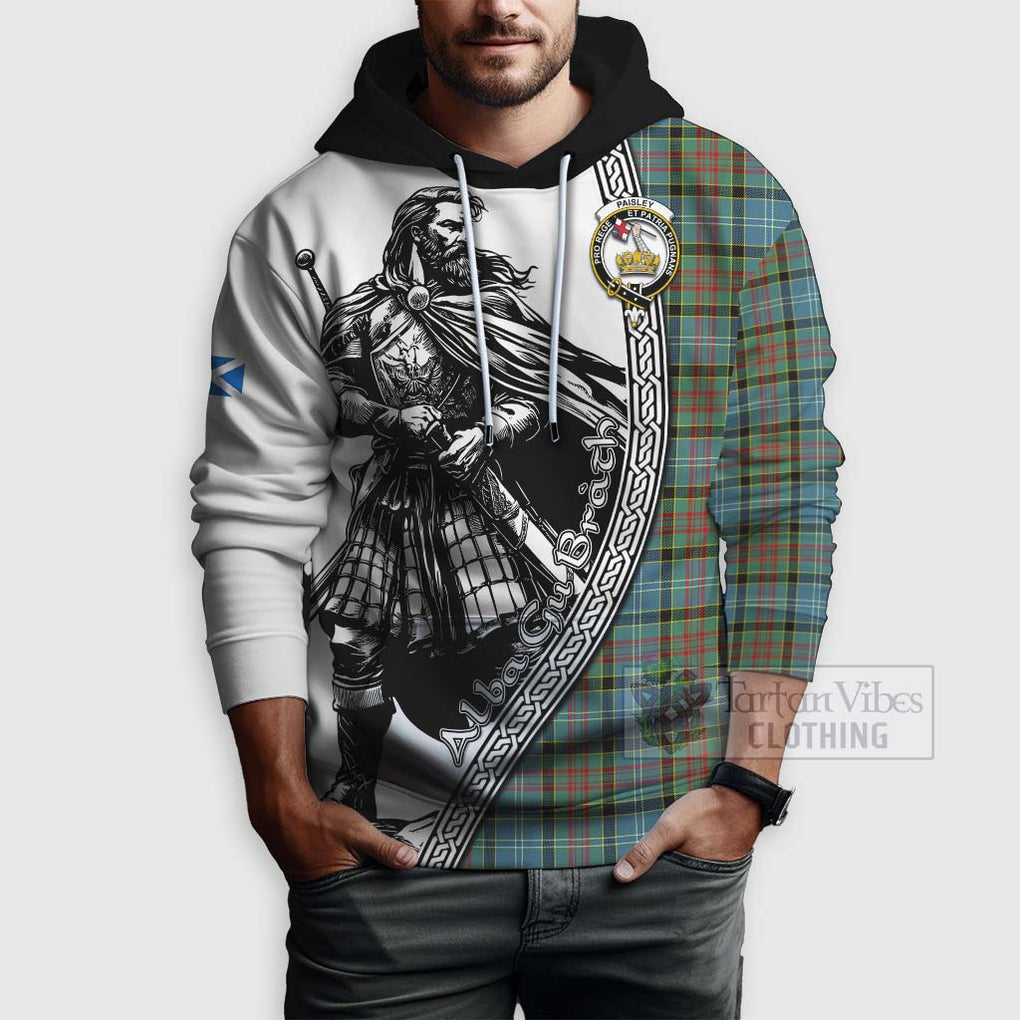 Tartan Vibes Clothing Paisley Tartan Clan Crest Hoodie with Highlander Warrior Celtic Style