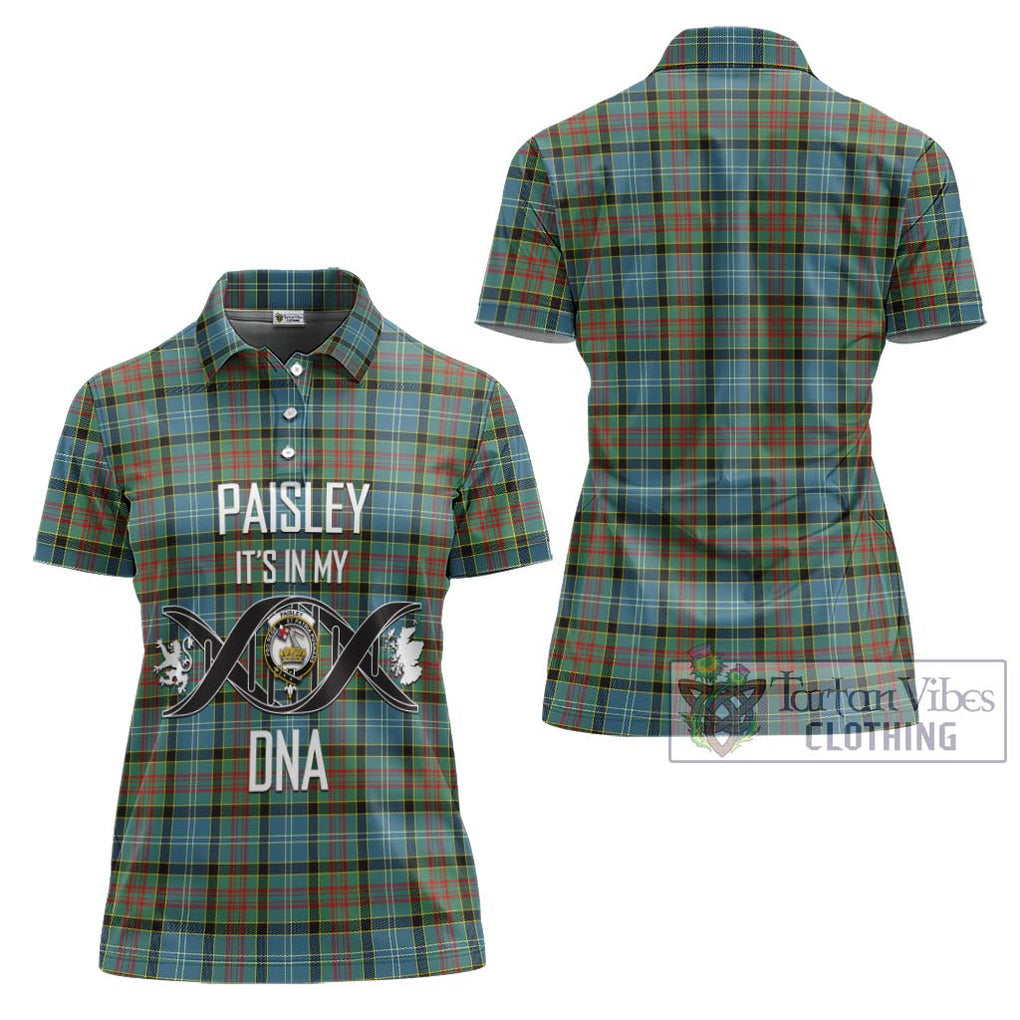 Paisley Tartan Women's Polo Shirt with Family Crest DNA In Me Style - Tartanvibesclothing Shop