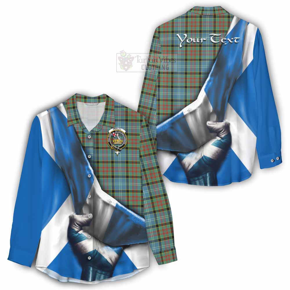 Tartan Vibes Clothing Paisley Tartan Women's Casual Shirt with Family Crest Scotland Patriotic Style