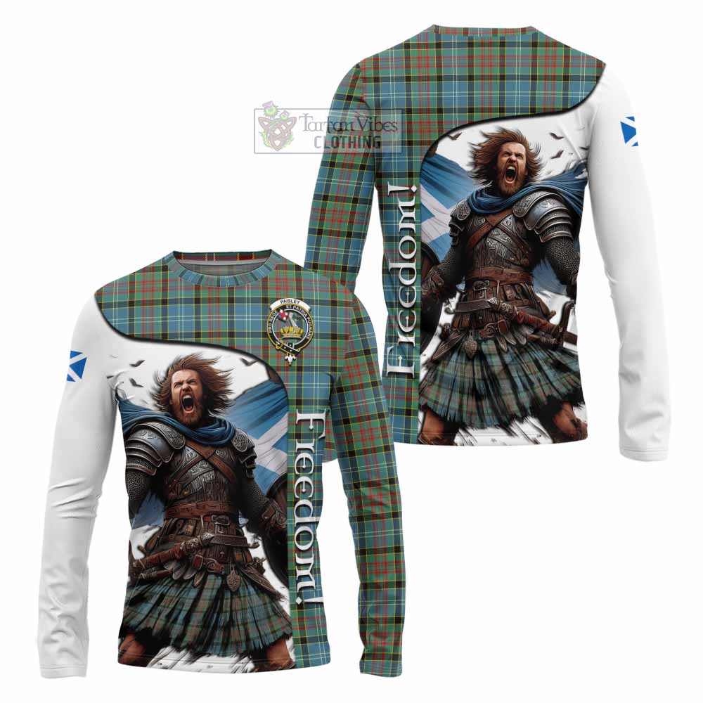 Tartan Vibes Clothing Paisley Crest Tartan Long Sleeve T-Shirt Inspired by the Freedom of Scottish Warrior