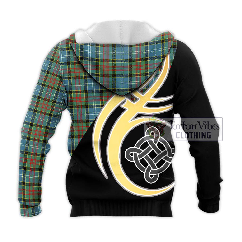 Paisley Tartan Knitted Hoodie with Family Crest and Celtic Symbol Style - Tartan Vibes Clothing