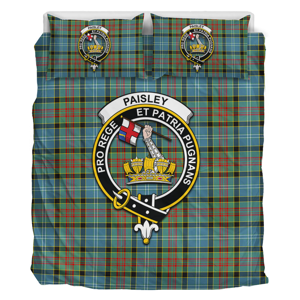 Paisley Tartan Bedding Set with Family Crest - Tartan Vibes Clothing