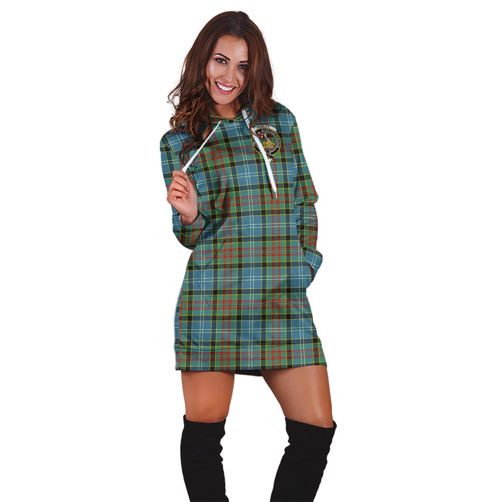 Paisley Tartan Hoodie Dress with Family Crest - Tartan Vibes Clothing