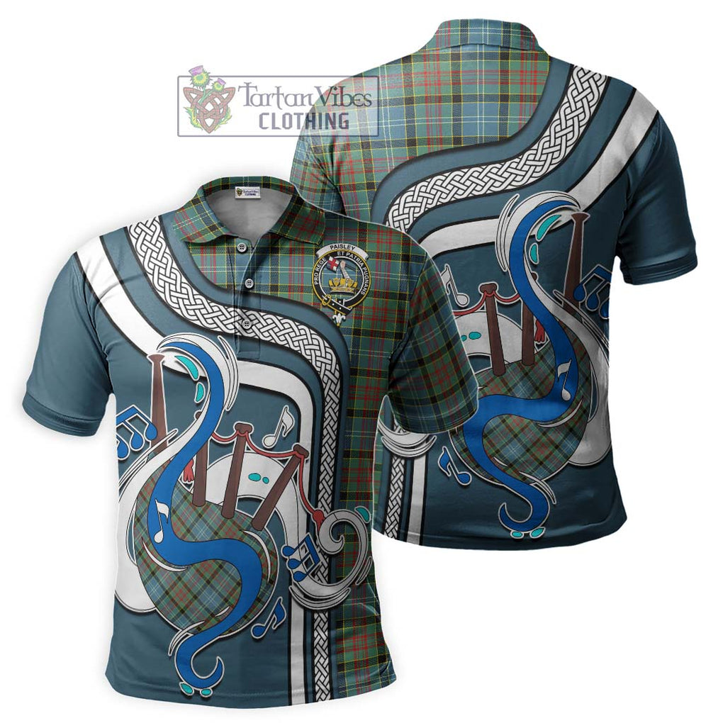 Tartan Vibes Clothing Paisley Tartan Polo Shirt with Epic Bagpipe Style