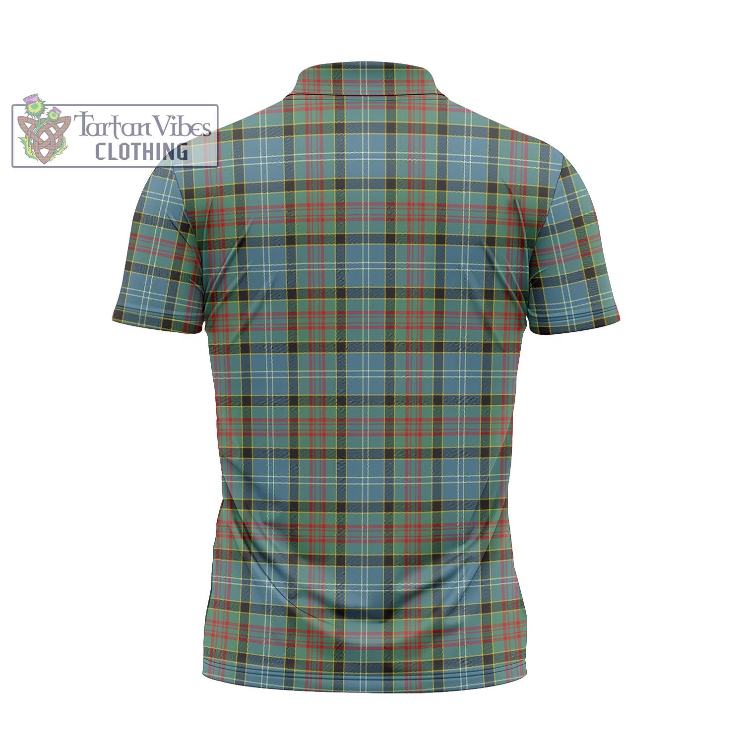 Tartan Vibes Clothing Paisley Tartan Zipper Polo Shirt with Family Crest