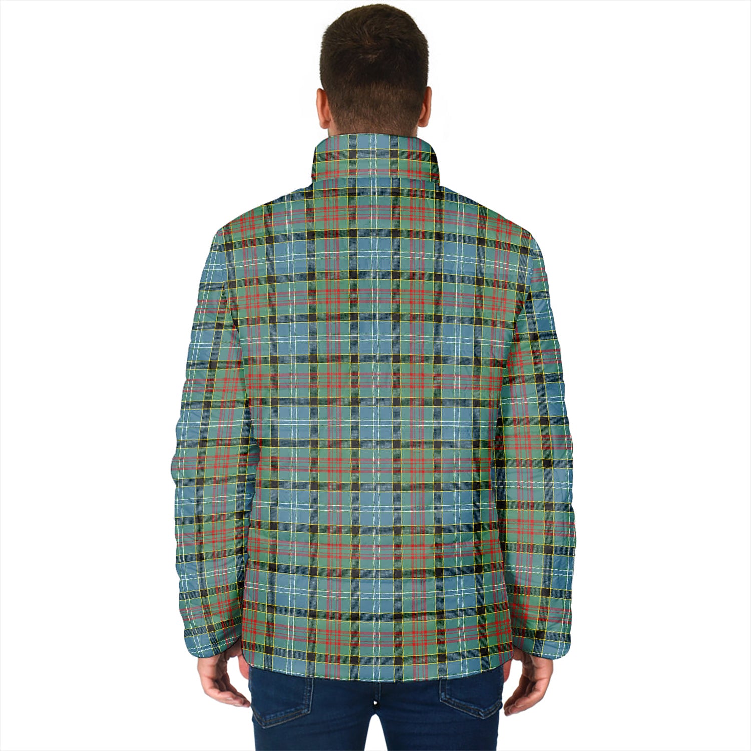 Paisley Tartan Padded Jacket with Family Crest - Tartan Vibes Clothing