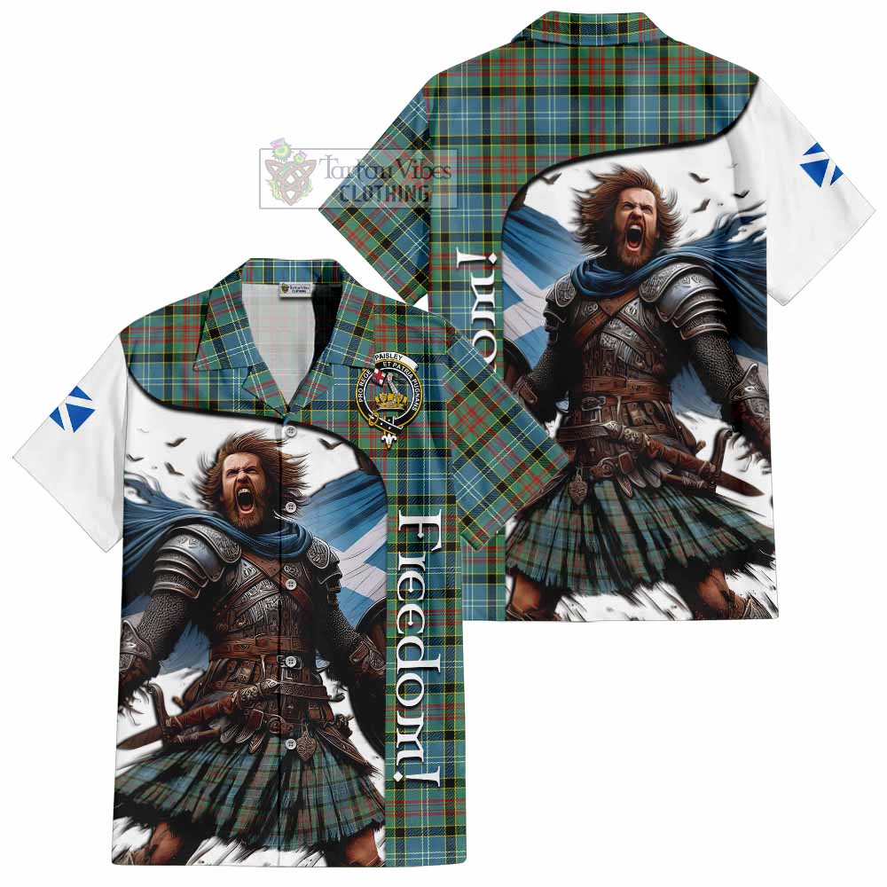 Tartan Vibes Clothing Paisley Crest Tartan Short Sleeve Button Shirt Inspired by the Freedom of Scottish Warrior