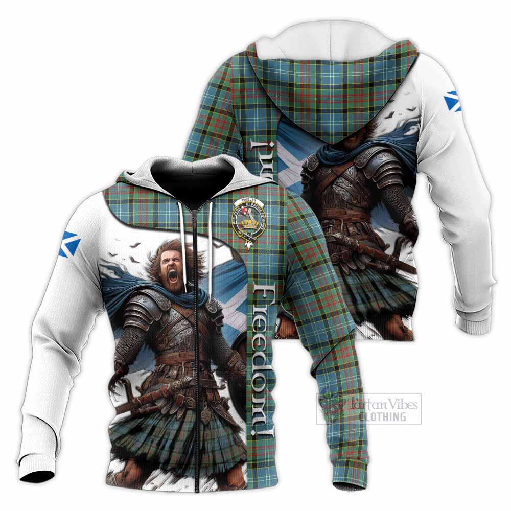 Tartan Vibes Clothing Paisley Crest Tartan Knitted Hoodie Inspired by the Freedom of Scottish Warrior