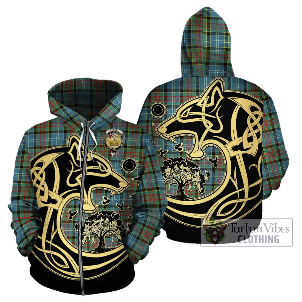 Paisley Tartan Hoodie with Family Crest Celtic Wolf Style - Tartan Vibes Clothing