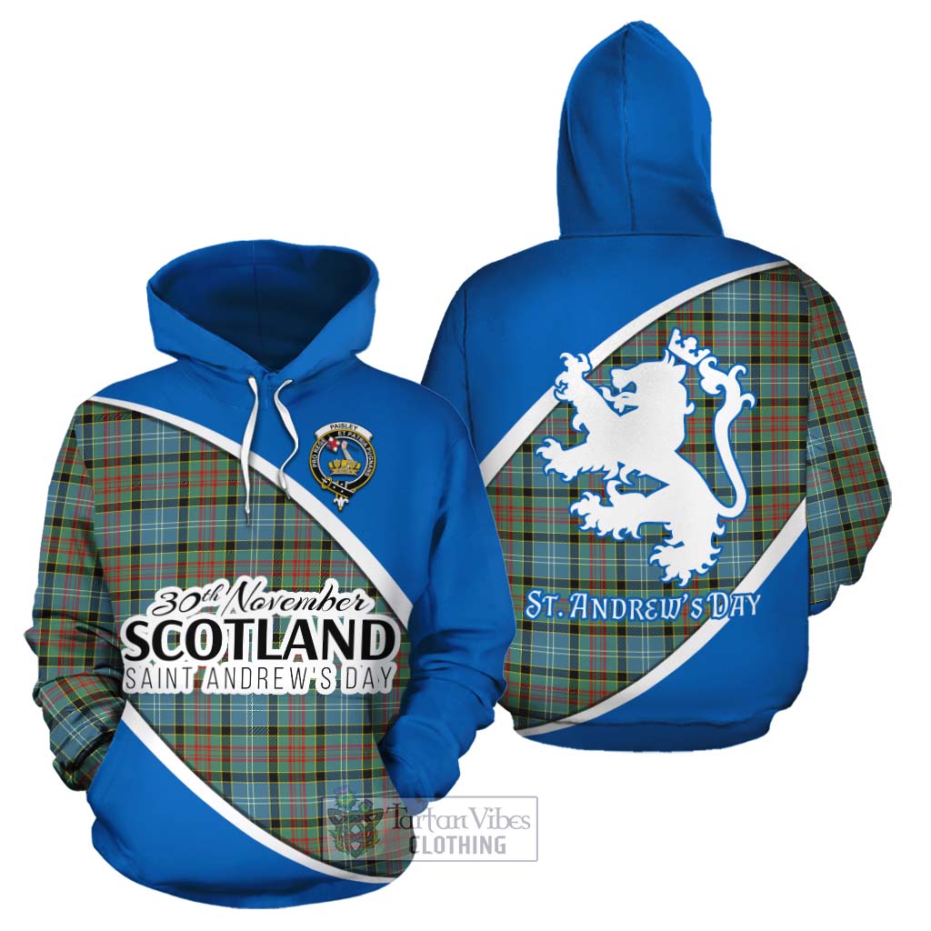 Tartan Vibes Clothing Paisley Family Crest Tartan Cotton Hoodie Celebrate Saint Andrew's Day in Style