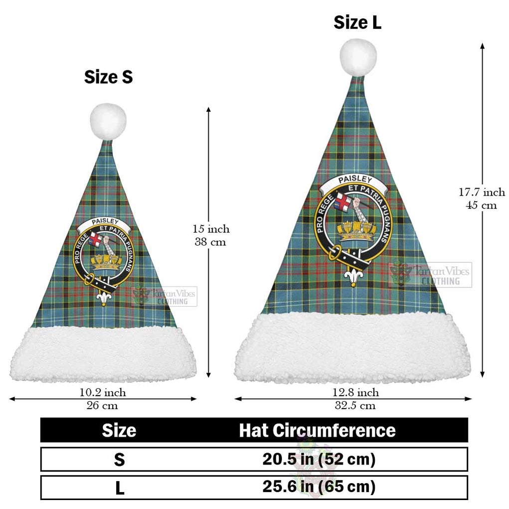 Tartan Vibes Clothing Paisley Tartan Christmas Santa Hats with Family Crest