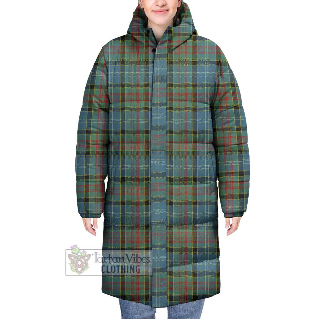 Tartan Vibes Clothing Paisley Tartan Long Down Jacket