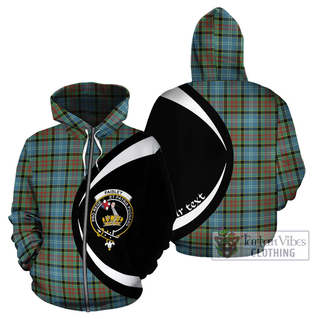 Paisley Tartan Hoodie with Family Crest Circle Style - Tartan Vibes Clothing