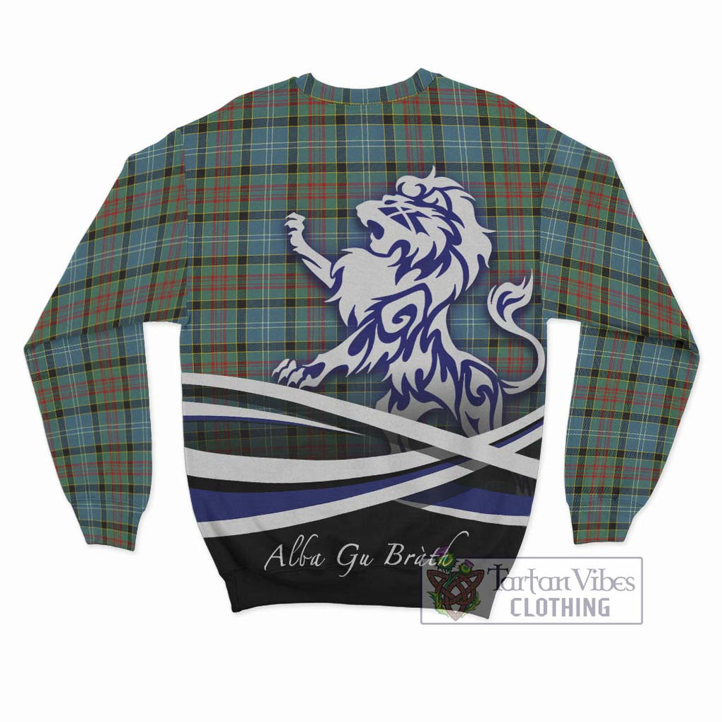 Paisley Tartan Sweatshirt with Alba Gu Brath Regal Lion Emblem - Tartanvibesclothing Shop