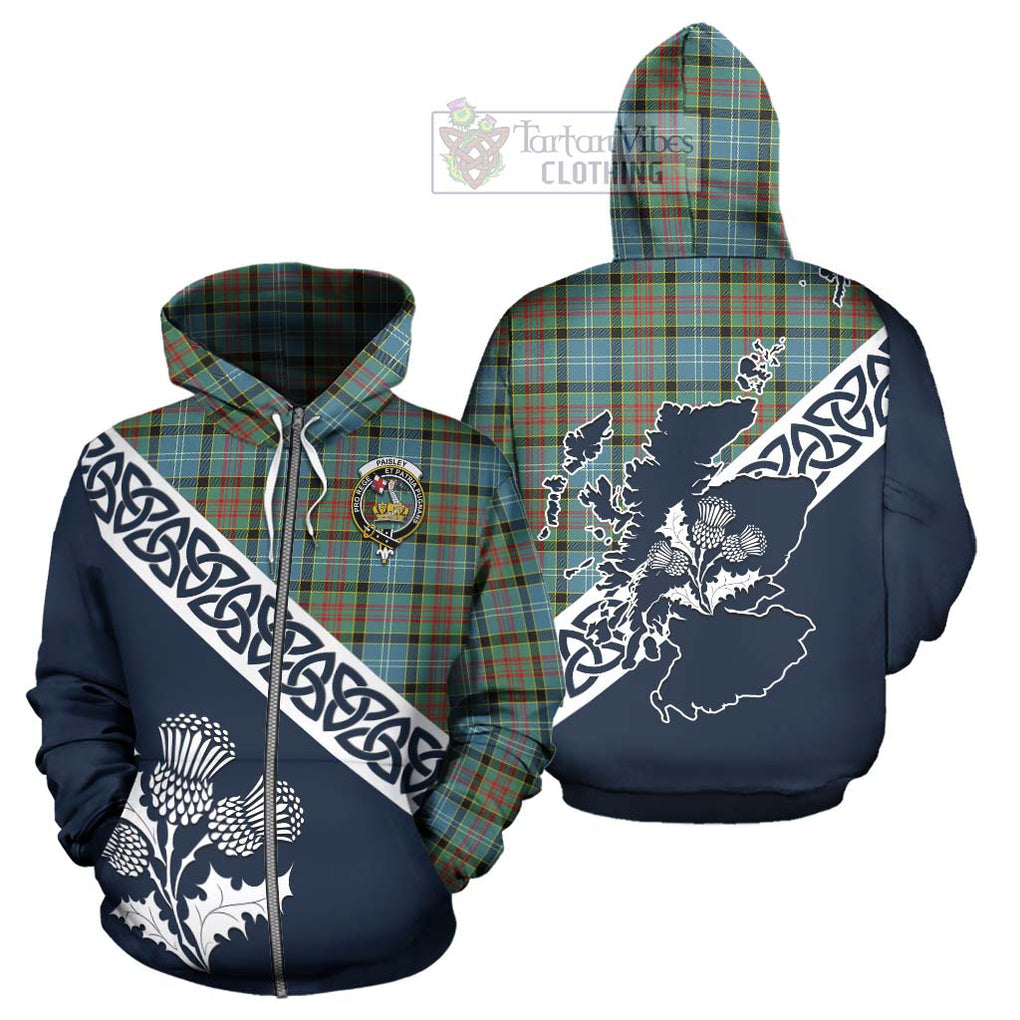 Tartan Vibes Clothing Paisley Tartan Hoodie Featuring Thistle and Scotland Map