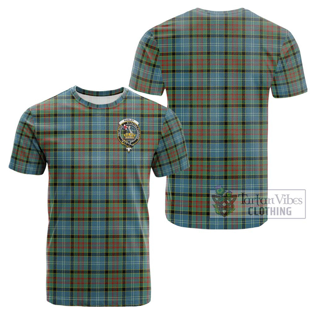 Paisley Tartan Cotton T-Shirt with Family Crest Kid's Shirt - Tartanvibesclothing Shop