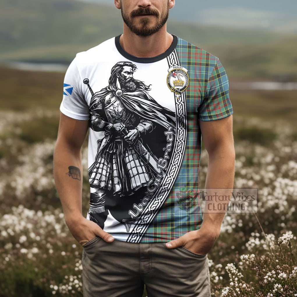 Tartan Vibes Clothing Paisley Tartan Clan Crest T-Shirt with Highlander Warrior Celtic Style