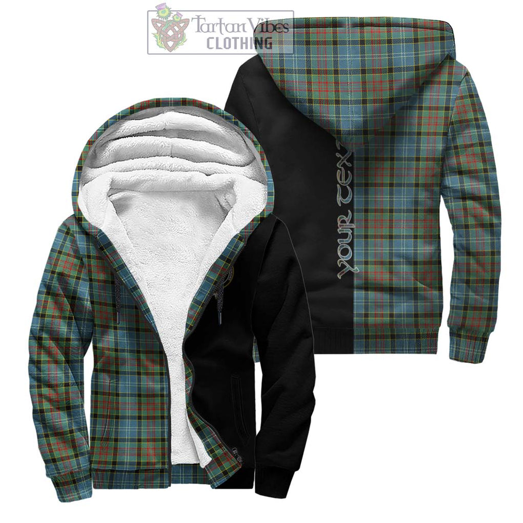 Paisley Tartan Sherpa Hoodie with Family Crest and Half Of Me Style Unisex - Tartanvibesclothing Shop