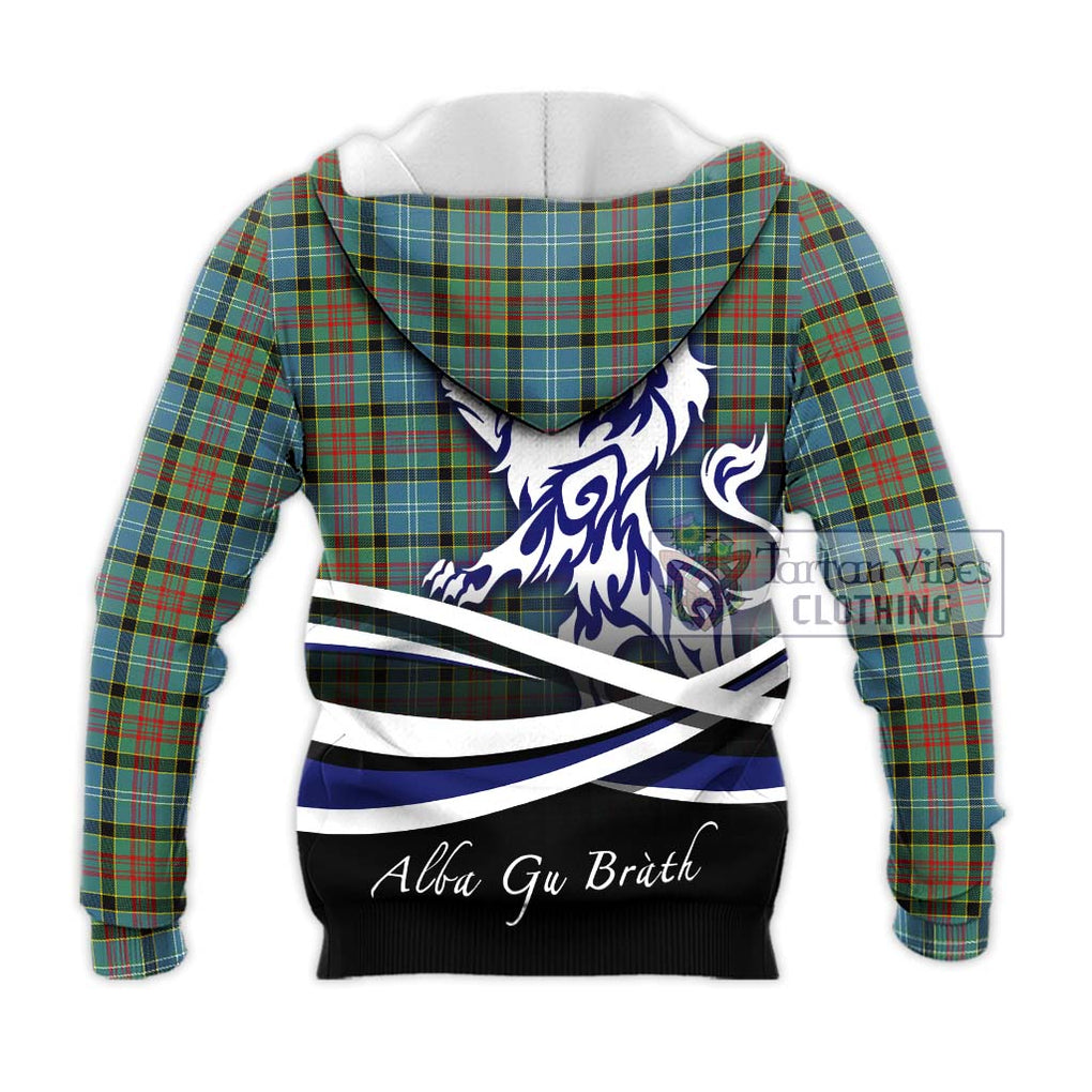 Paisley Tartan Knitted Hoodie with Alba Gu Brath Regal Lion Emblem - Tartanvibesclothing Shop