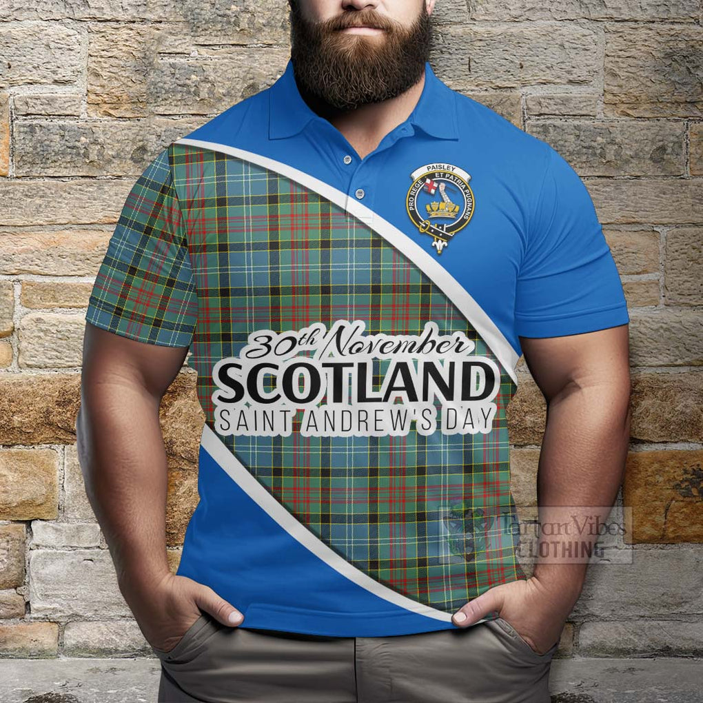 Tartan Vibes Clothing Paisley Family Crest Tartan Polo Shirt Celebrate Saint Andrew's Day in Style