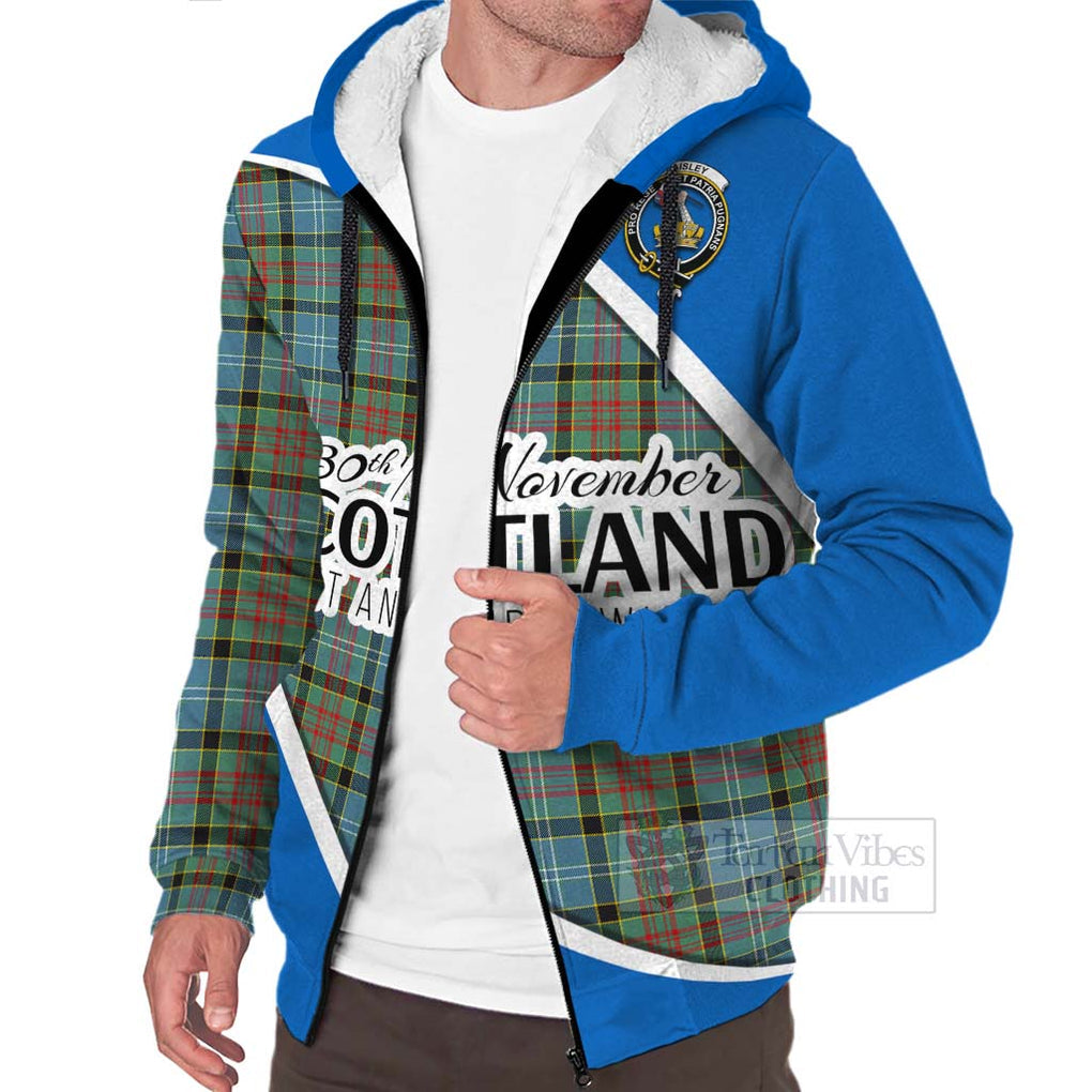 Tartan Vibes Clothing Paisley Family Crest Tartan Sherpa Hoodie Celebrate Saint Andrew's Day in Style