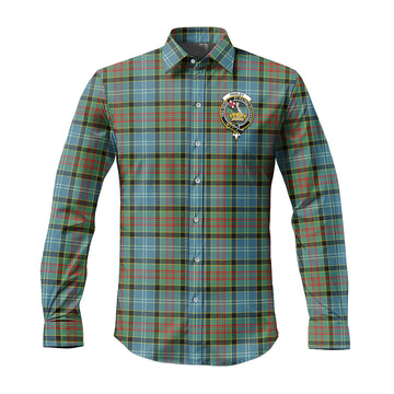 Paisley Tartan Long Sleeve Button Up Shirt with Family Crest