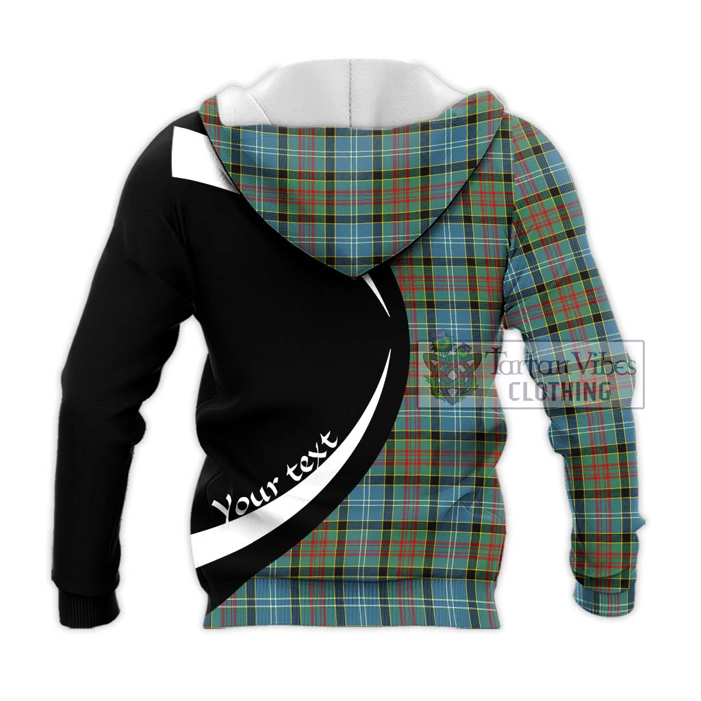 Paisley Tartan Knitted Hoodie with Family Crest Circle Style - Tartan Vibes Clothing