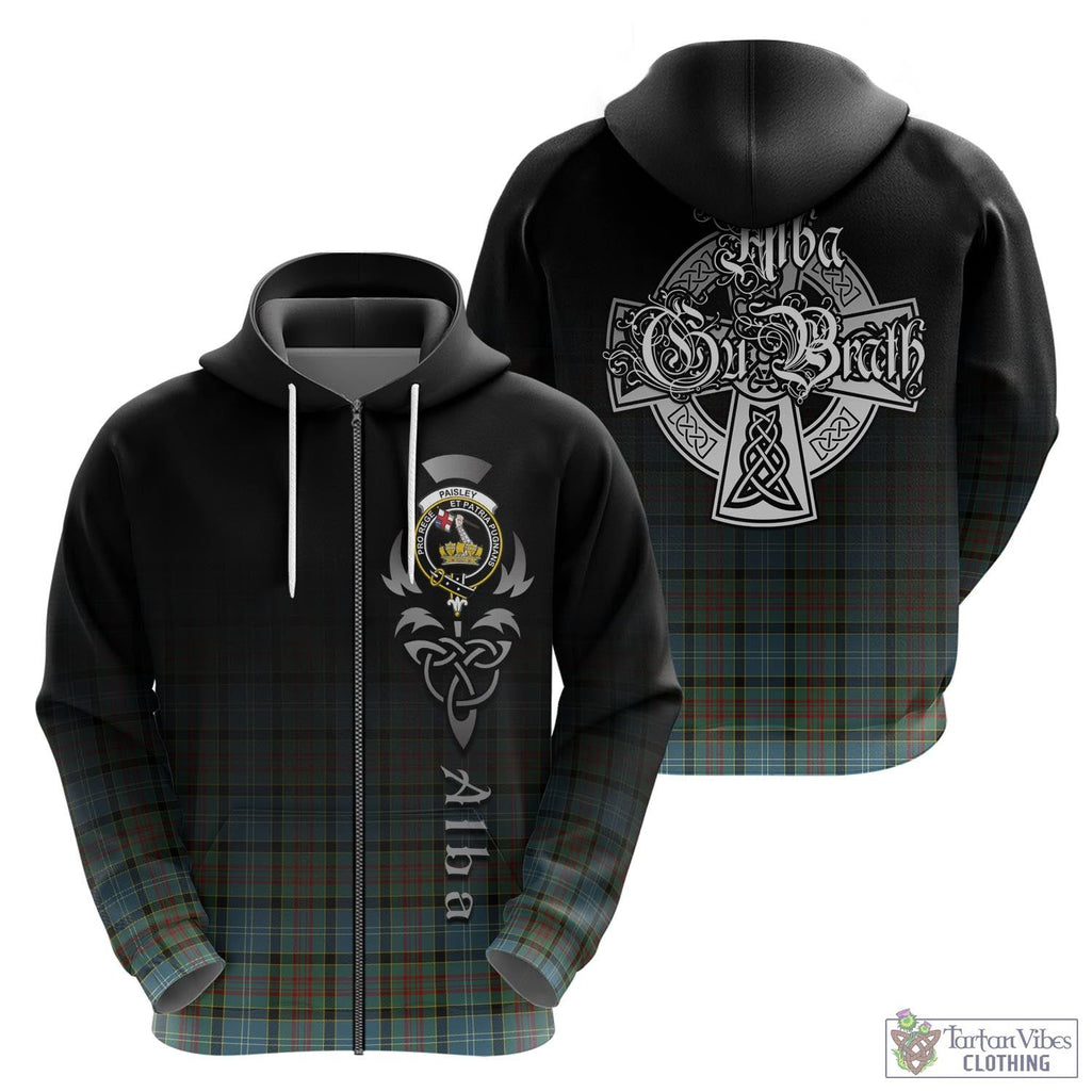 Tartan Vibes Clothing Paisley Tartan Hoodie Featuring Alba Gu Brath Family Crest Celtic Inspired