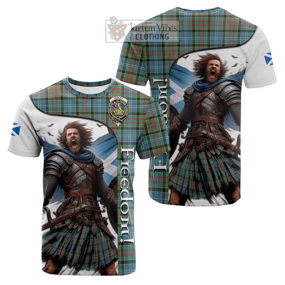 Tartan Vibes Clothing Paisley Crest Tartan Cotton T-shirt Inspired by the Freedom of Scottish Warrior