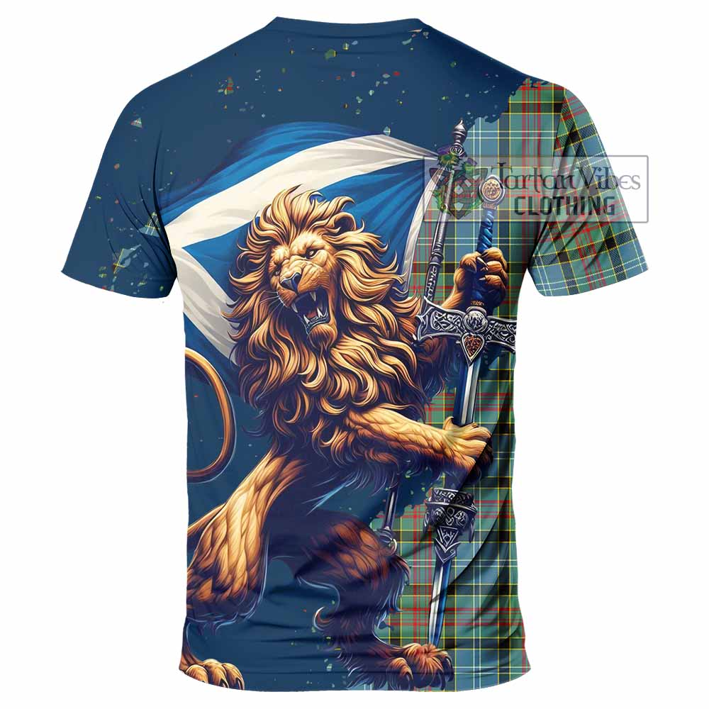 Tartan Vibes Clothing Paisley Tartan Family Crest T-Shirt with Scottish Majestic Lion