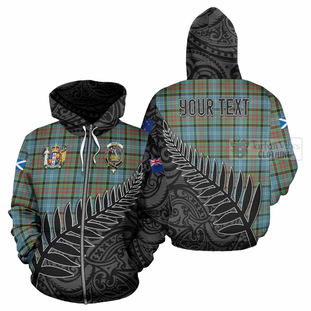 Tartan Vibes Clothing Paisley Crest Tartan Hoodie with New Zealand Silver Fern Half Style