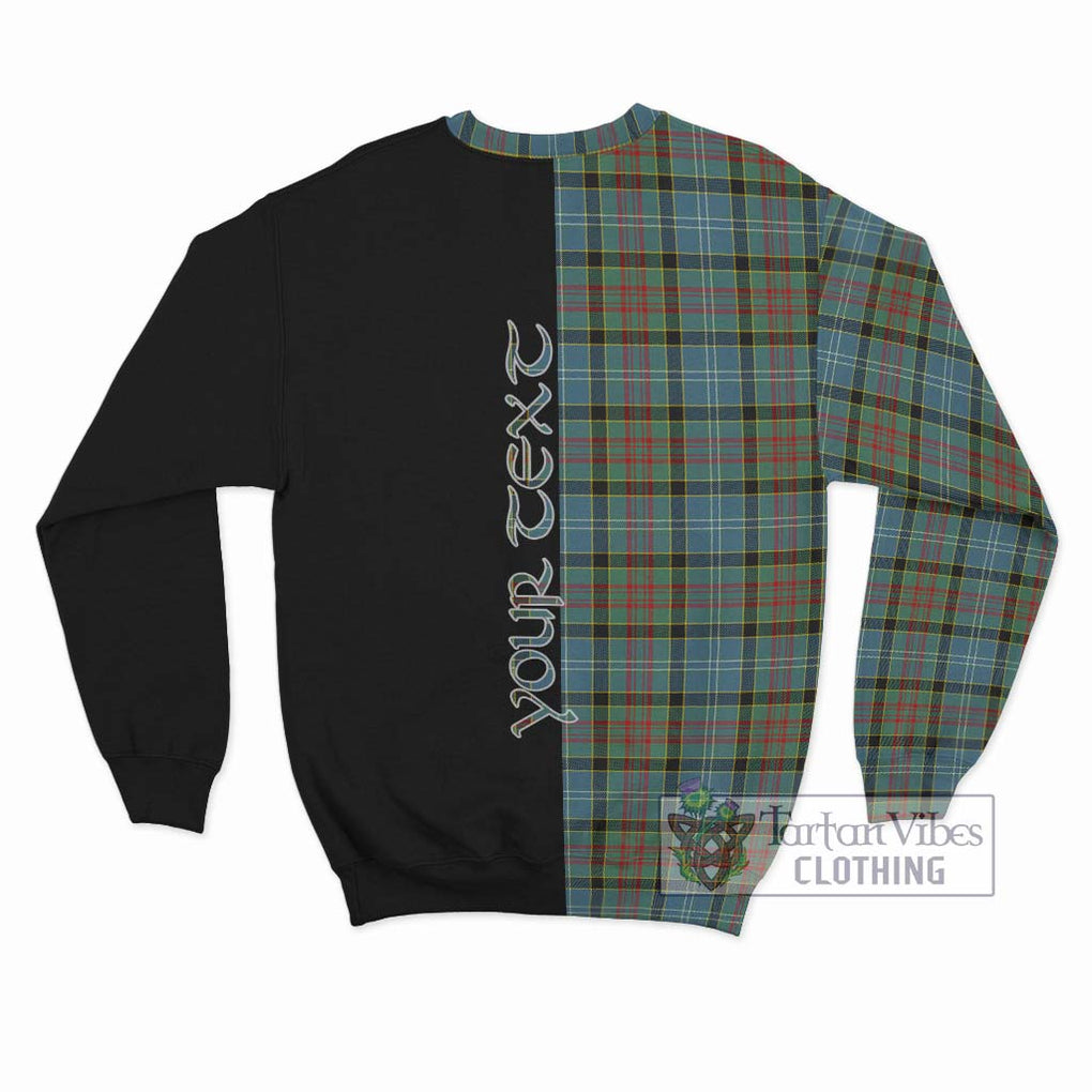 Paisley Tartan Sweatshirt with Family Crest and Half Of Me Style - Tartanvibesclothing Shop