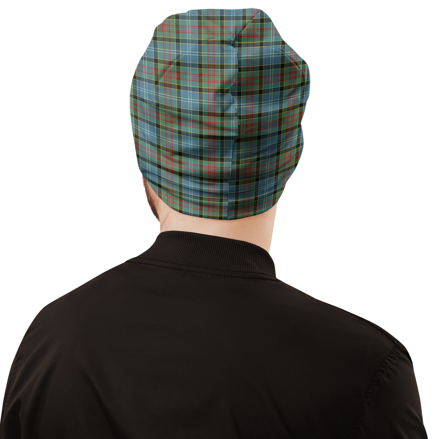 Paisley Tartan Beanies Hat with Family Crest - Tartan Vibes Clothing