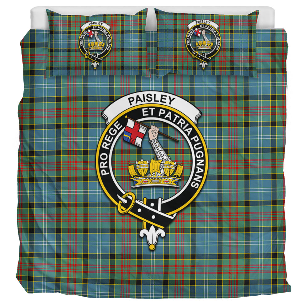 Paisley Tartan Bedding Set with Family Crest UK Bedding Set UK Super King 104*94 inch - Tartan Vibes Clothing