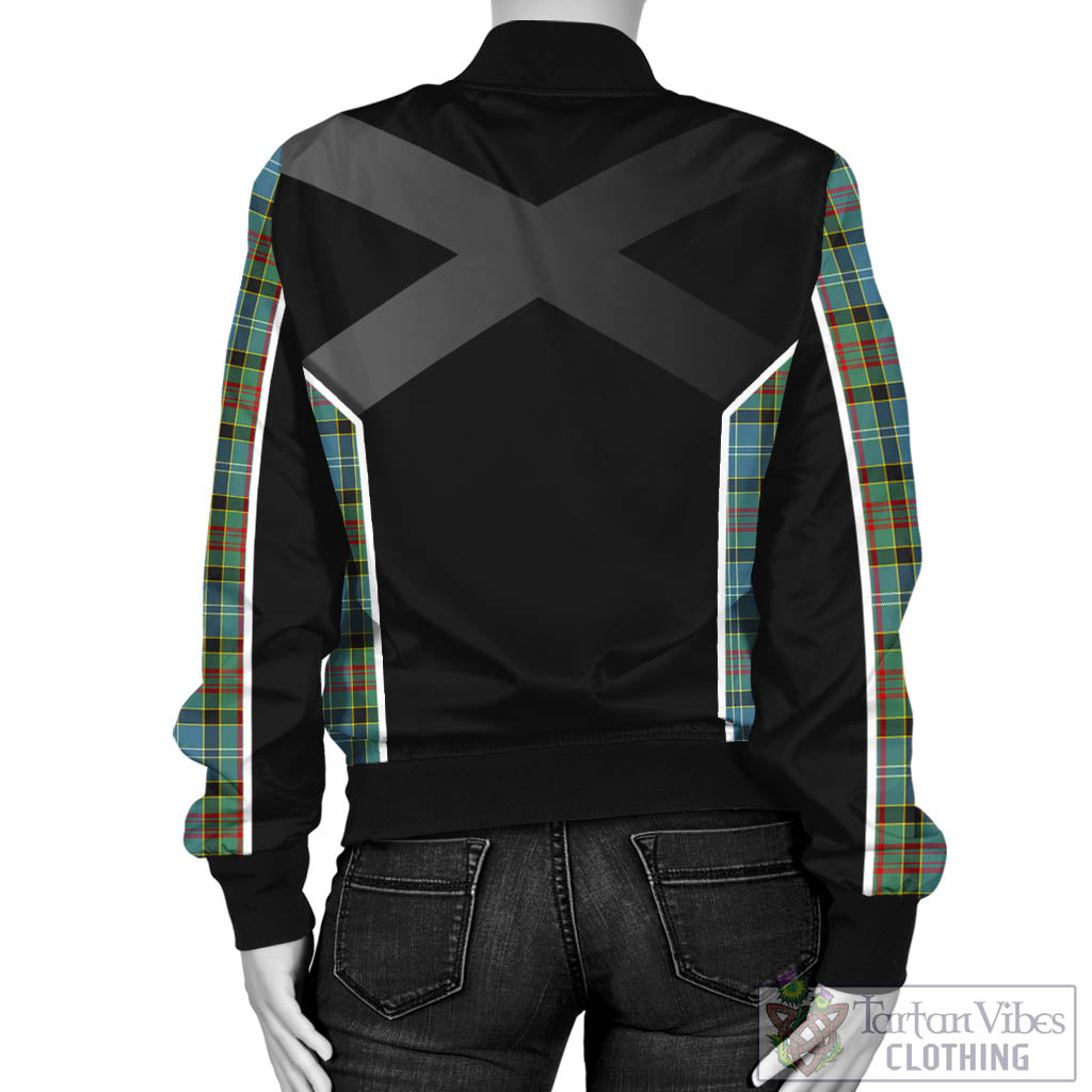 Tartan Vibes Clothing Paisley Tartan Bomber Jacket with Family Crest and Scottish Thistle Vibes Sport Style