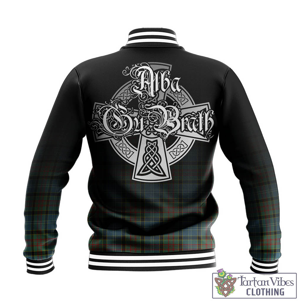 Tartan Vibes Clothing Paisley Tartan Baseball Jacket Featuring Alba Gu Brath Family Crest Celtic Inspired