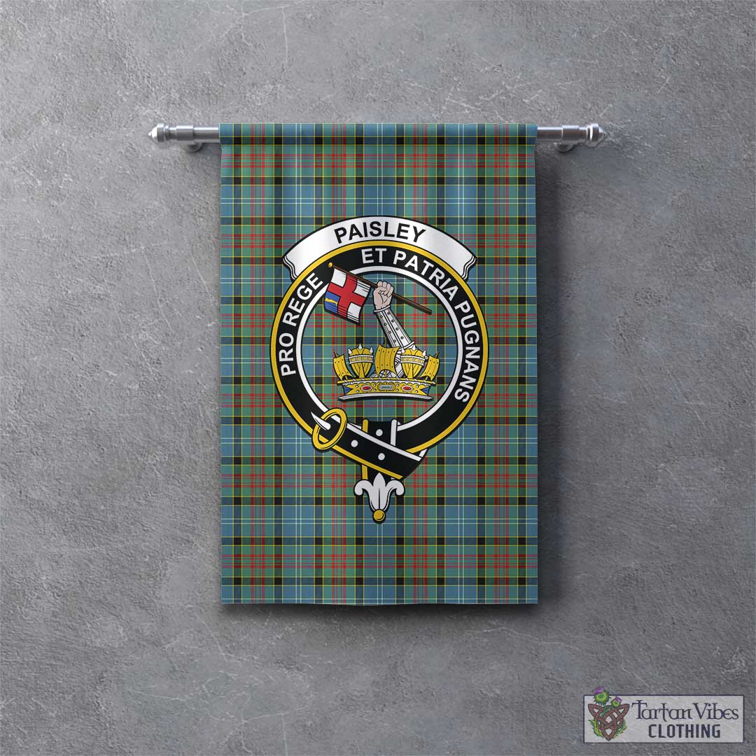 Tartan Vibes Clothing Paisley Tartan Gonfalon, Tartan Banner with Family Crest