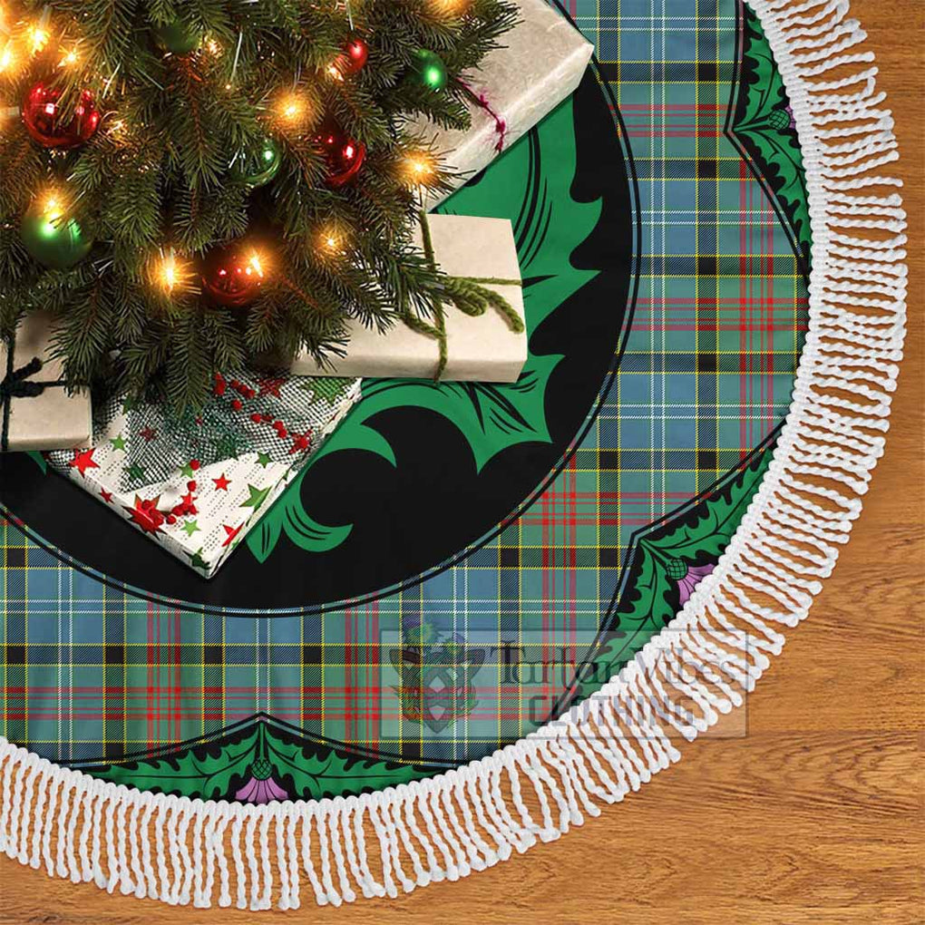 Tartan Vibes Clothing Paisley Tartan Christmas Tree Skirt Scottish Thistle Style