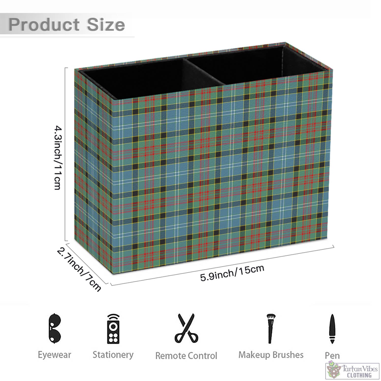 Tartan Vibes Clothing Paisley Tartan Pen Holder