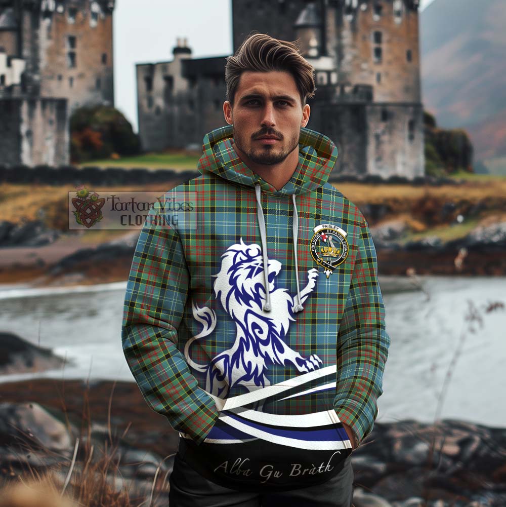 Tartan Vibes Clothing Paisley Tartan Cotton Hoodie with Alba Gu Brath Regal Lion Emblem