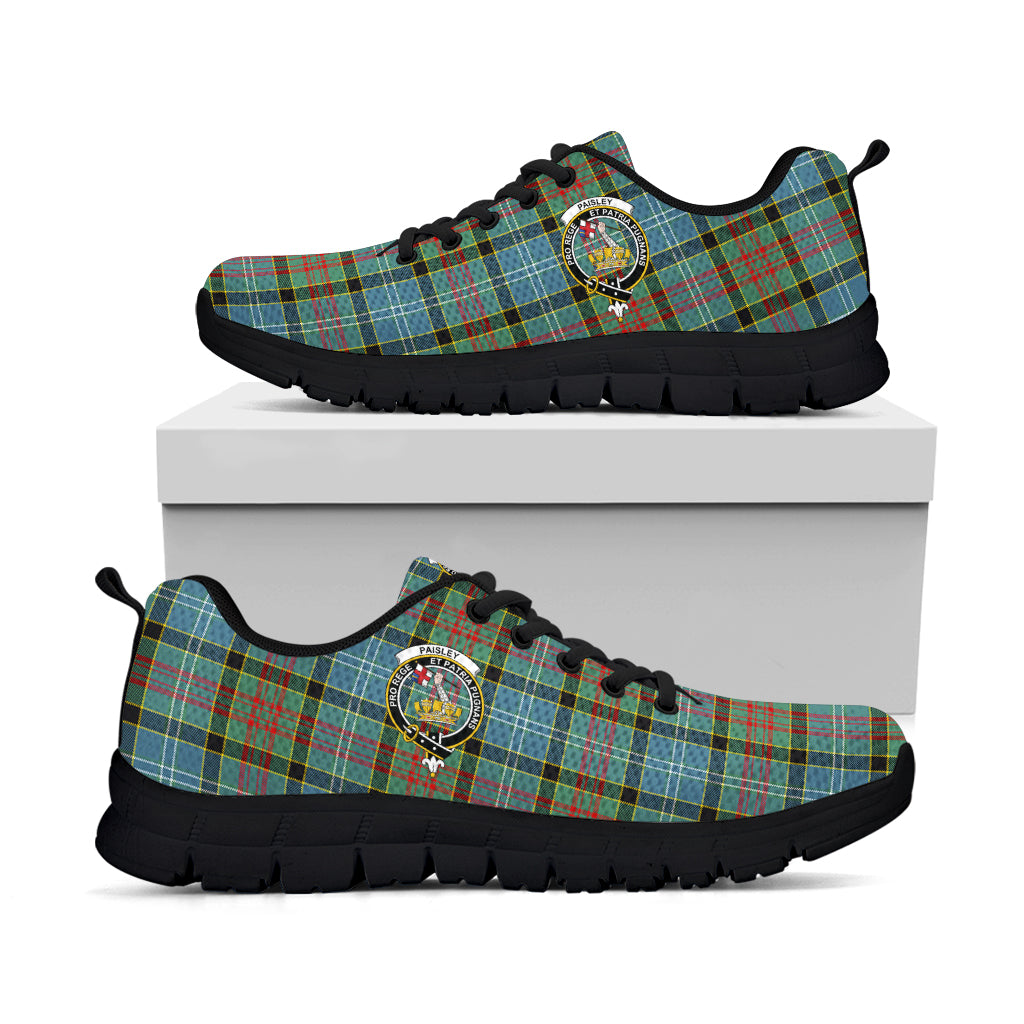 Paisley Tartan Sneakers with Family Crest - Tartan Vibes Clothing